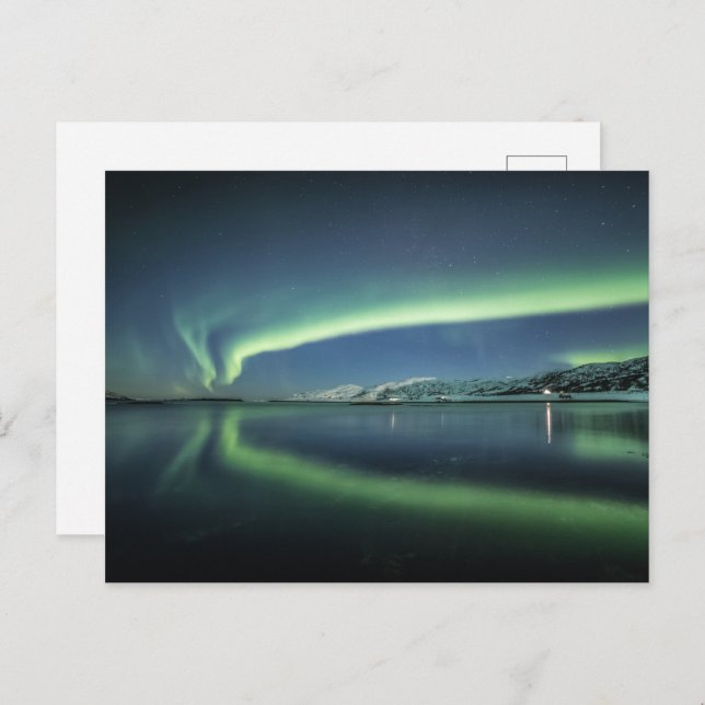Aurora Borealis Norwegen Postkarte (Vorne/Hinten)