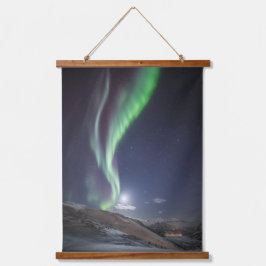 Aurora Borealis Norwegen Wandteppich Mit Holzrahmen
