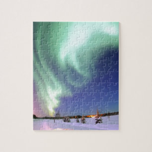Aurora Borealis oder Nordlichter, Alaska Puzzle