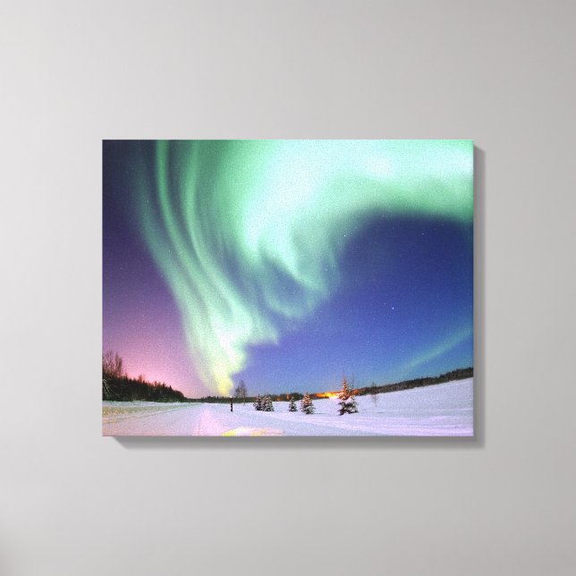 Aurora Borealis oder Northern Lights, Alaska Leinwanddruck (Vorderseite)