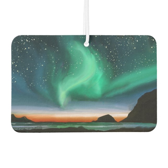 Aurora Borealis - Ölgemälde Autolufterfrischer (Vorderseite)