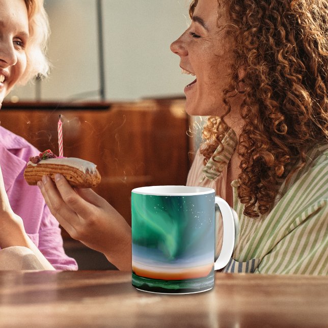 Aurora Borealis - Ölgemälde Kaffeetasse (Von Creator hochgeladen)
