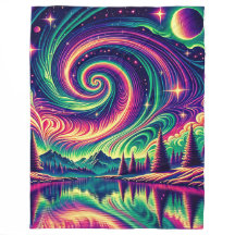 "Aurora Borealis Over Reflective Lake"