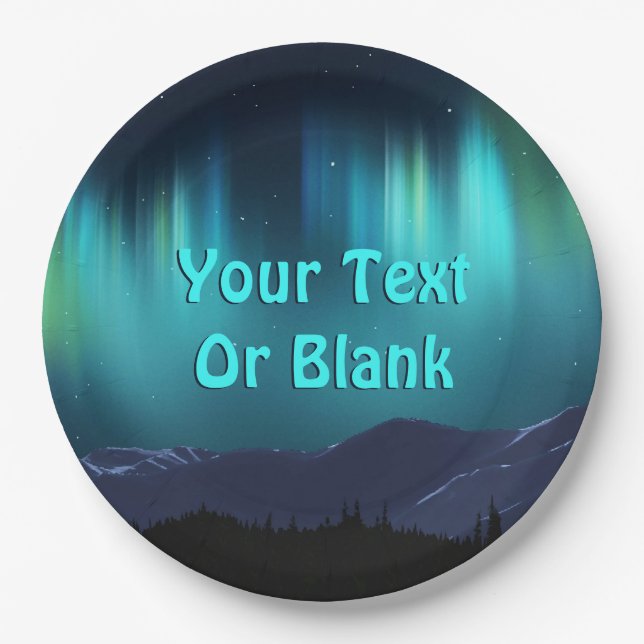 Aurora Borealis Pappteller (Vorderseite)