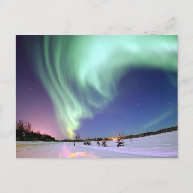 Aurora Borealis, Polarkreis Postkarte (Vorderseite)
