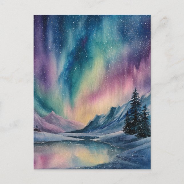 Aurora Borealis Postkarte (Vorderseite)