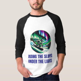 Aurora Borealis Snowboarden Adventure Under T-Shirt