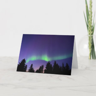 Aurora Borealis & Trees Manitoba, Canada Karte