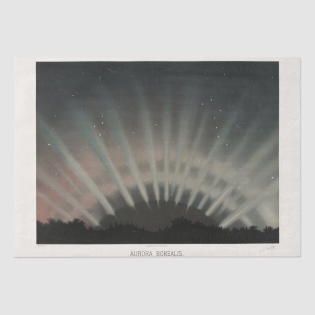 Aurora Borealis Trouvelot 1881, restauriert Decoup Seidenpapier (Vorderseite)