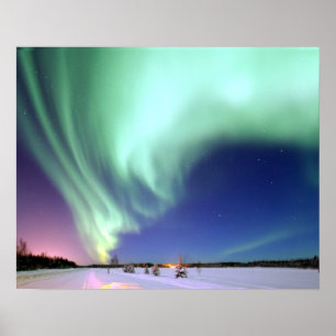 Aurora Borealis über Alaska Poster
