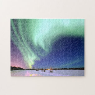 Aurora Borealis über Alaska Puzzle