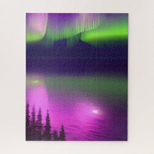 Aurora Borealis über Wasser Puzzle