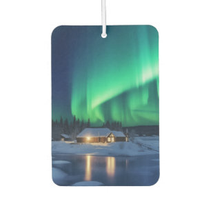 Aurora borealis über Winterkabine Autolufterfrischer
