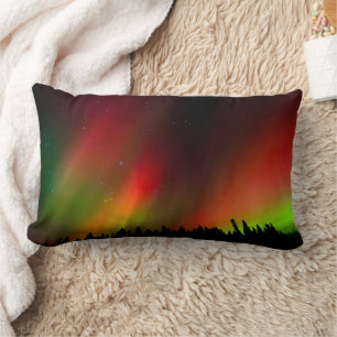 Aurora Borealis und Bäume Lendenkissen