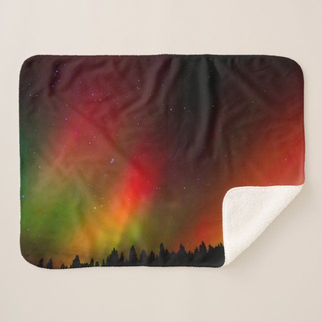 Aurora Borealis und Bäume Sherpadecke (Vorderseite (Horizontal))