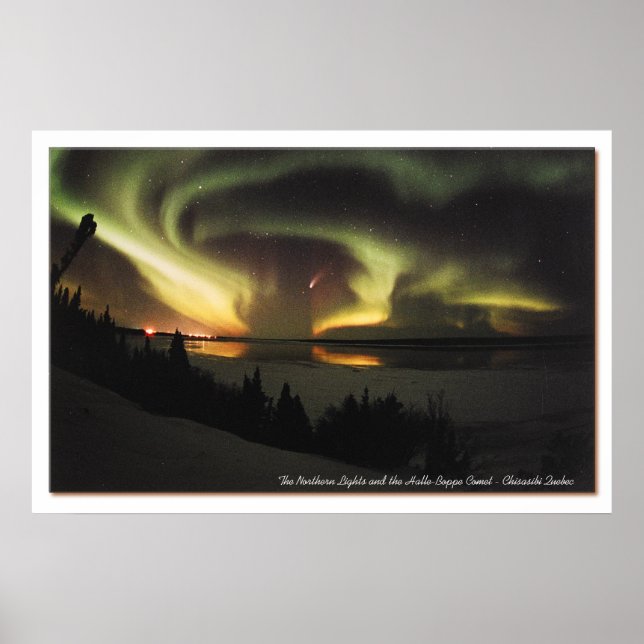 Aurora Borealis und Hale-Bopp Comet Poster (Vorne)