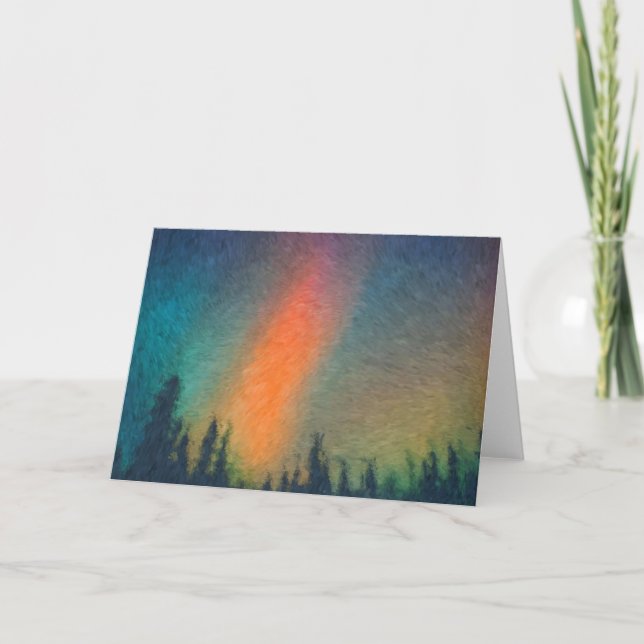 Aurora Borealis Van Gogh Karte (Vorderseite)