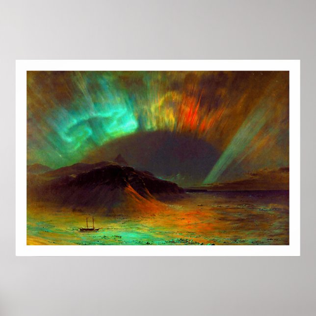 Aurora Borealis von Frederic Edwin Church Print Poster (Vorne)