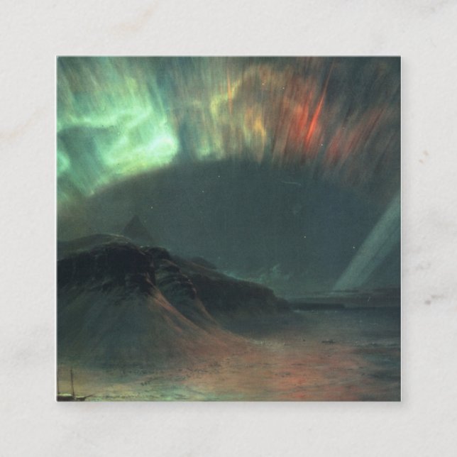Aurora Borealis von Frederic Edwin Church Quadratische Visitenkarte (Vorderseite)