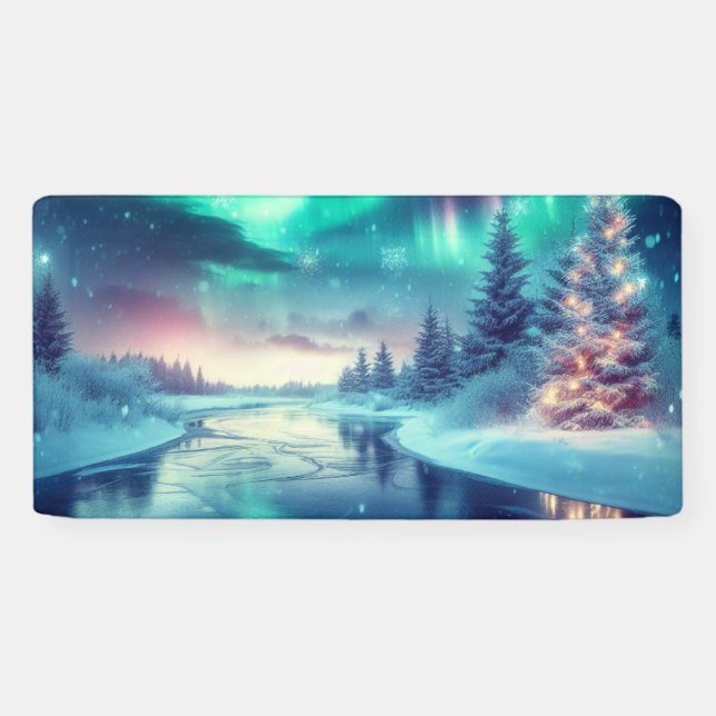 aurora borealis/Weihnachten/Winter Banner (Horizontal)
