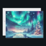 aurora borealis/Weihnachten/Winter Feiertagskarte<br><div class="desc">Weihnachtshinweis</div>