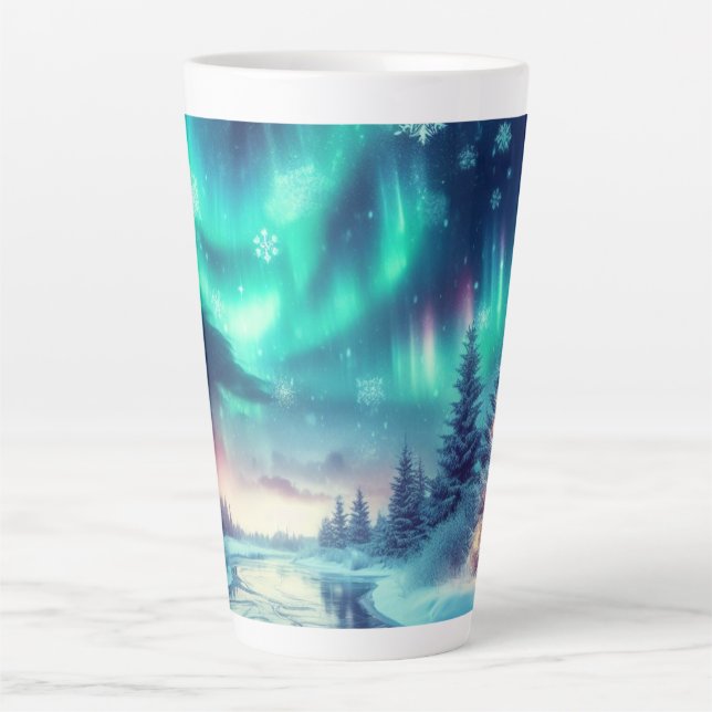 aurora borealis/Weihnachten/Winter Milchtasse (Vorderseite)