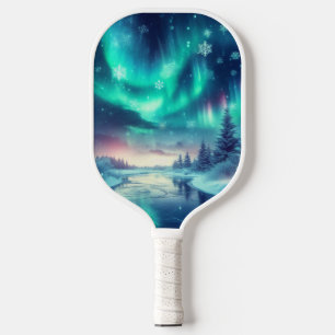 aurora borealis/Weihnachten/Winter Pickleball Schläger