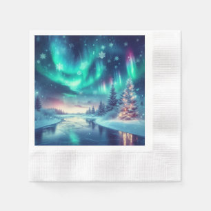 aurora borealis/Weihnachten/Winter Serviette