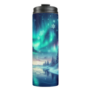aurora borealis/Weihnachten/Winter Thermosbecher