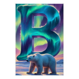 Aurora-Brief B-Plakat | Nordlichter Kunstprint Poster