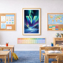 Aurora Buchstabe V Poster | Kunst der Nordlichter