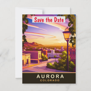 Aurora Colorado Mountain View Hochzeits-Einladung Save The Date