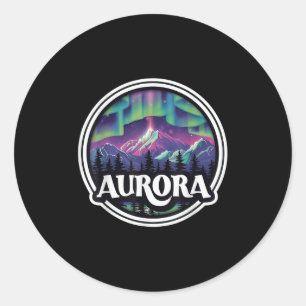 Aurora Colorado Rock Mountains Co Skifahren Winter Runder Aufkleber