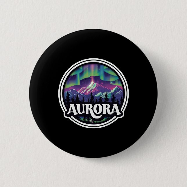Aurora Colorado Rock Mountains Skifahren Winter de Button (Vorderseite)