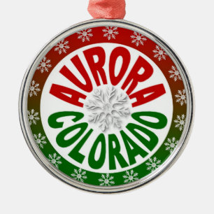 Aurora Colorado Roter Schneeflocken Ornament Aus Metall