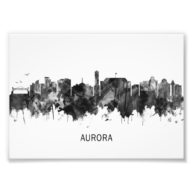 Aurora Colorado Skyline BW Fotodruck (Vorne)