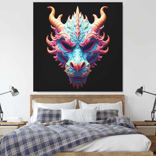 Aurora-Drachenmaske Leinwanddruck (Insitu (Schlafzimmer))