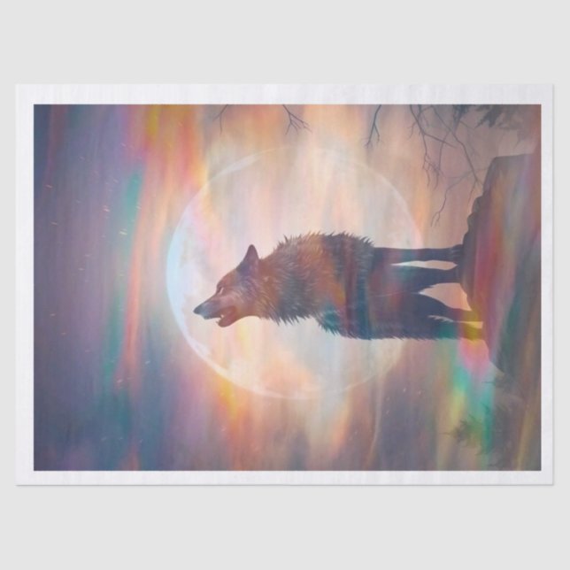 Aurora Fog Wolf Tissue Paper Seidenpapier (Vorderseite)