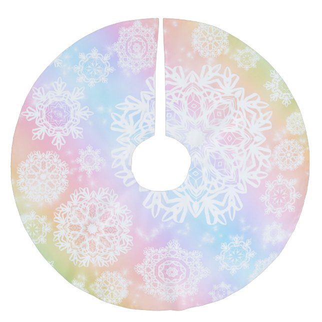Aurora-Frost-Baum-Rock Polyester Weihnachtsbaumdecke (Vorderseite)