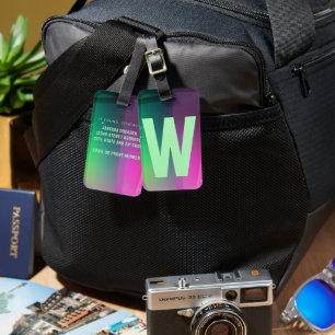 Aurora Geometry Puls Hot Pink Neon Green Lights Gepäckanhänger