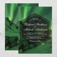 Aurora Glacier Northern Lights Hochzeit Einladung