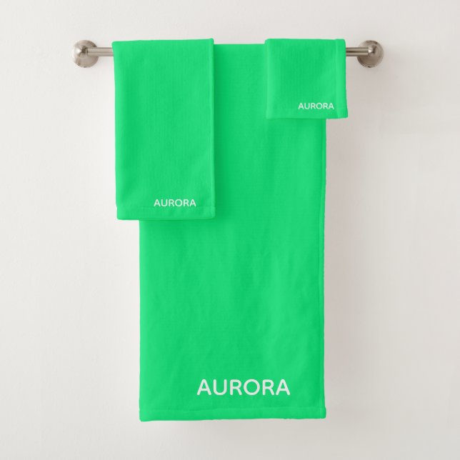 Aurora green color name badhandtuch set (Insitu)