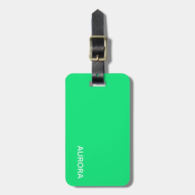 Aurora green color name gepäckanhänger (Vorderseite vertikal)