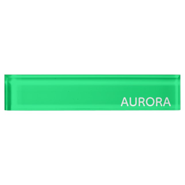 Aurora green color name namensplakette (Vorderseite)