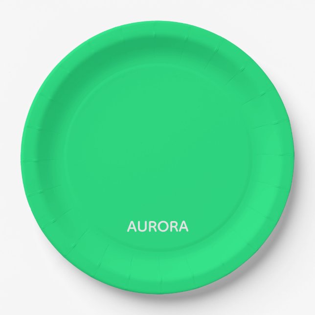 Aurora green color name pappteller (Vorderseite)