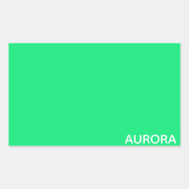 Aurora green color name rechteckiger aufkleber