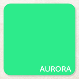 Aurora green color name rechteckiger pappuntersetzer