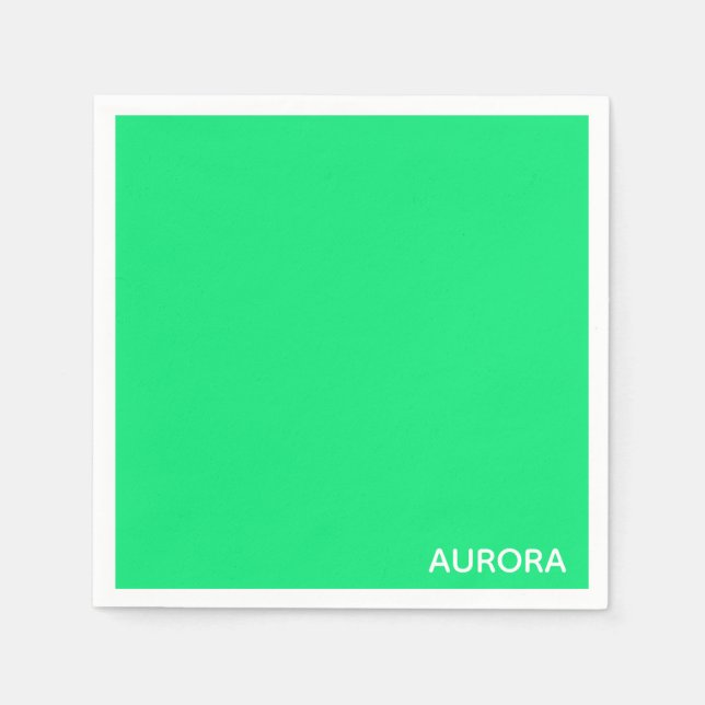 Aurora green color name serviette (Vorderseite)