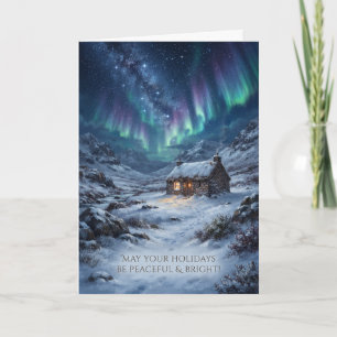 Aurora Highland Cottage Weihnachtskarte Karte