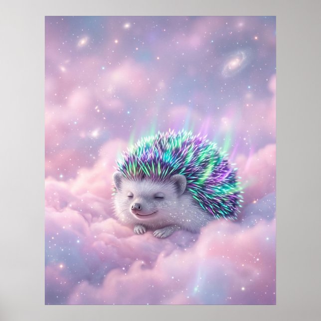 Aurora-Igel-Wolkennebel-Weltraum-Kunst Poster (Vorne)